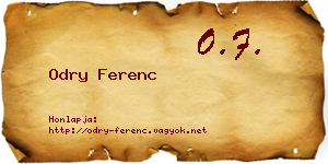 Odry Ferenc névjegykártya